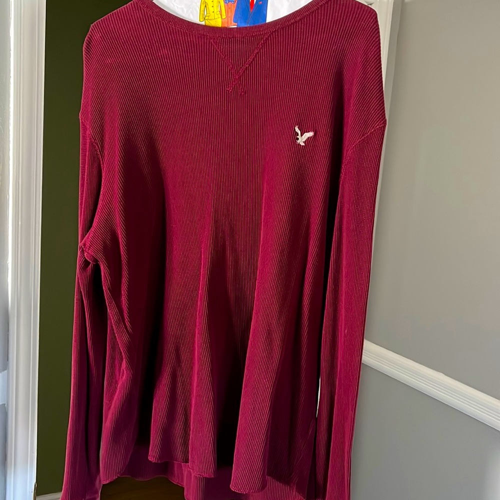 Anerican eagle crew large neck long sleeve thermal shirt
